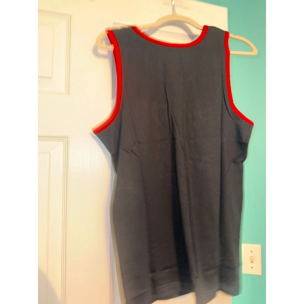 Polo Ralph Lauren Mens Classic Fit Cotton Tank Top Black Red Trim Large